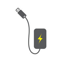 power bank icon, portable charging device, vector illustration.
