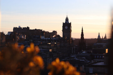 Obraz premium View of Princes Street and Balmoral Hotel from Calton Hill, Edinburgh