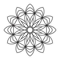 Easy mandala design for coloring. floral, Simple mandala. Geometric ornamental mandalas	