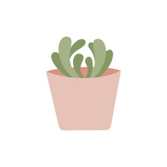 Cactus, Desert spingy plant, green plant in pot, pastel cute plant, vector