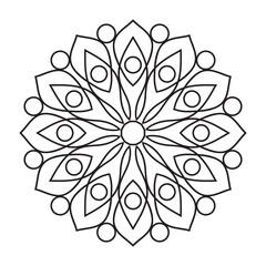 Easy mandala design for coloring. floral, Simple mandala. Geometric ornamental mandalas	