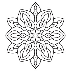 Easy mandala design for coloring. floral, Simple mandala. Geometric ornamental mandalas	