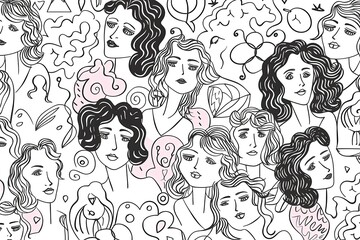 Fototapeta premium group of diverse women standing together created with Generative AI technology