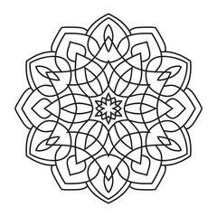 Easy mandala design for coloring. floral, Simple mandala. Geometric ornamental mandalas	