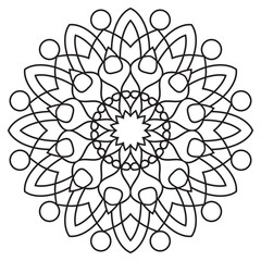 Easy mandala design for coloring. floral, Simple mandala. Geometric ornamental mandalas	