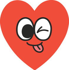 おちゃめなハートのかわいいキャラクターイラスト