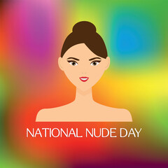 national nude day . Design suitable for greeting card poster and banner