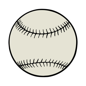 vector Doodle Baseball icon on white background
