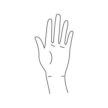hand gesture woman showing hands cartoon human palm and wrist vector communicate or talk with messenger emojis.