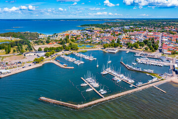Aerial view of Borgholm in Sweden - obrazy, fototapety, plakaty