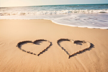 Plakat heart on the beach