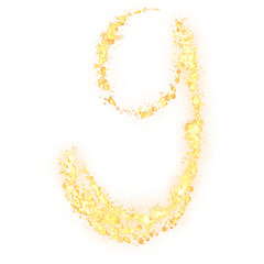 golden font letter 9