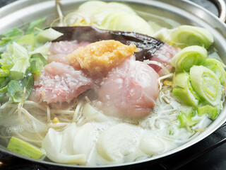 Monkfish Soup , A dish made with monkfish as the main ingredient and boiled with bean sprouts