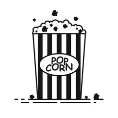 Popcorn box flat line icon