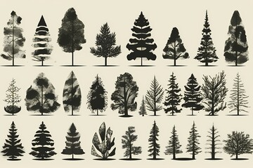 ﻿A group of trees - Generative AI