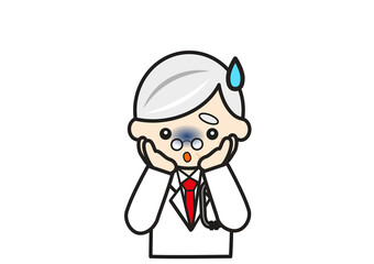 ショックをうける医師