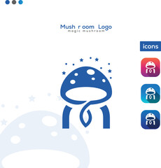 m magic mushroom m mushroom typo Letter Logo Template In Modern Creative Minimal Style Vector Design