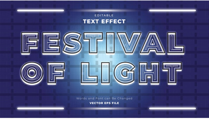 Fototapeta na wymiar Festival Of Light Text Effect for Your Design
