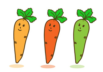 Illustration of carrots on white background.