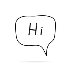 minimalistic style flat speech bubble banner Simple Text hi sign. sticker label vector illustration.