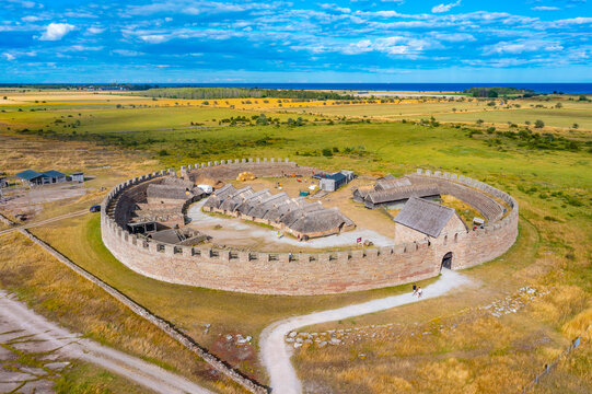 Panorama of Eketorp ring fortress in Sweden