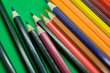 Fototapeta premium Colorful Group of Wooden Pencils on Isolated White Background for Art and School