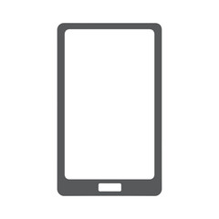 smartphone with blank white screen isolated on white background, phone simple clip art vector illustration.