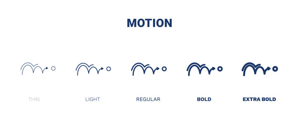 motion icon. Thin, light, regular, bold, black motion icon set from artificial intellegence collection. Editable motion symbol can be used web and mobile