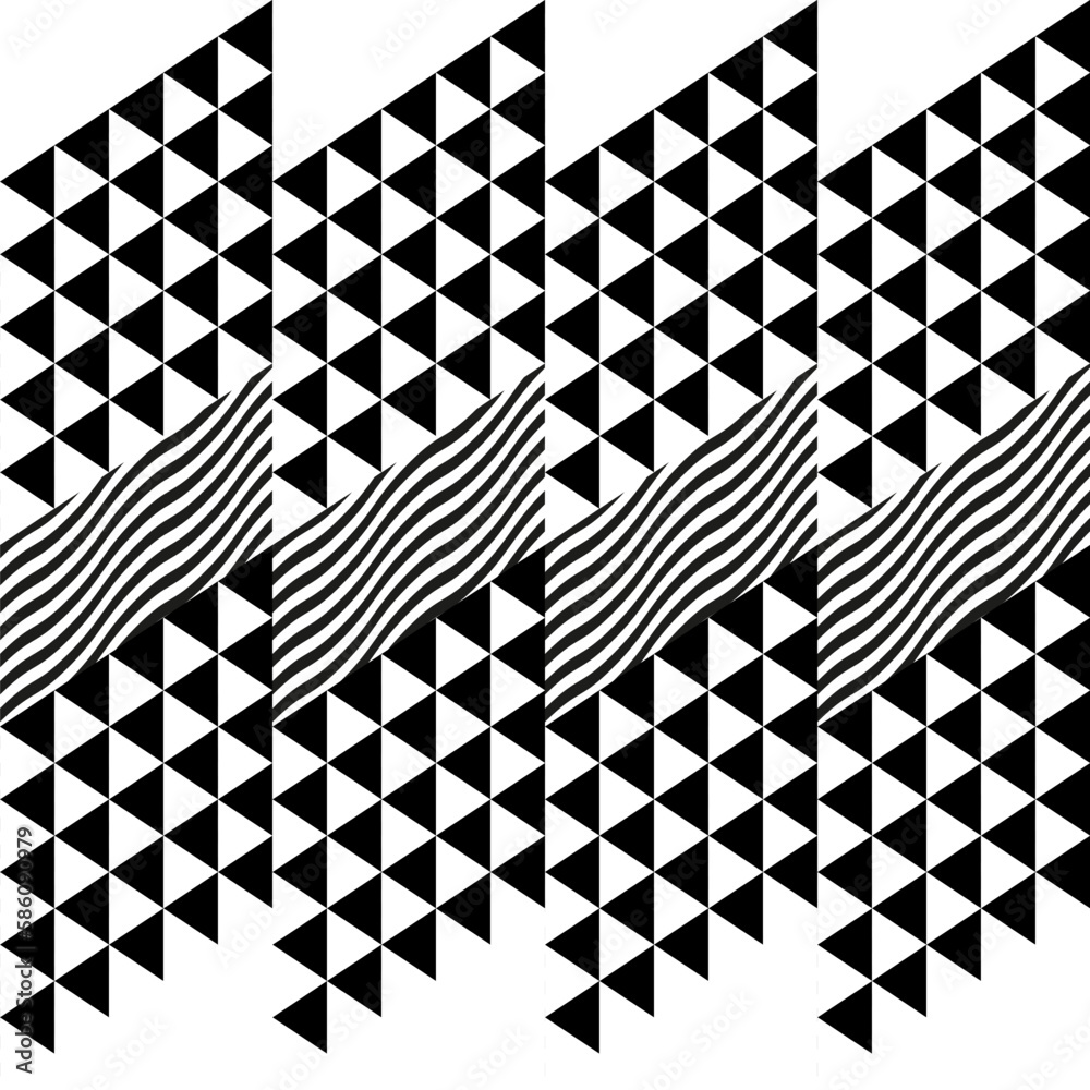 Fototapete modern abstract geometric contemporary vector seamless diagonal pattern with simple elements and sha
