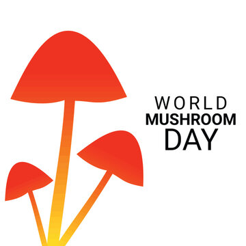World Mushrooms Day. Vector illustration for banner, poster or flyer