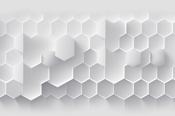 Vector abstract paper hexagon white background, Generative AI