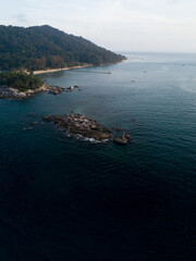 an arial shoot of Perhentian island located in Terengganu Malaysia