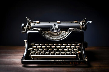 vintage typewriter retro on background. 90's concepts. Vintage style filtered photo.