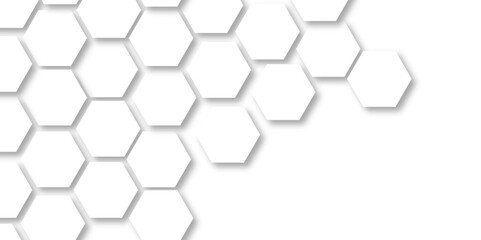 Background with hexagons and Abstract geometric hexagon white and gray color background. Computer digital drawing. Abstract white hexagon background. Vector Illustration.