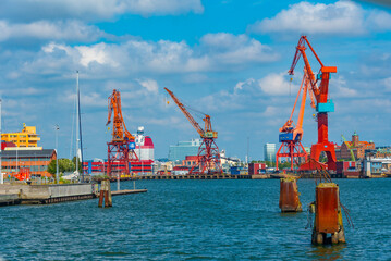 Cranes at the port of Göteborg in Sweden