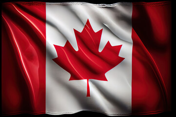 Canada flag isolated on white background with copy space vector illustration. Generative Ai