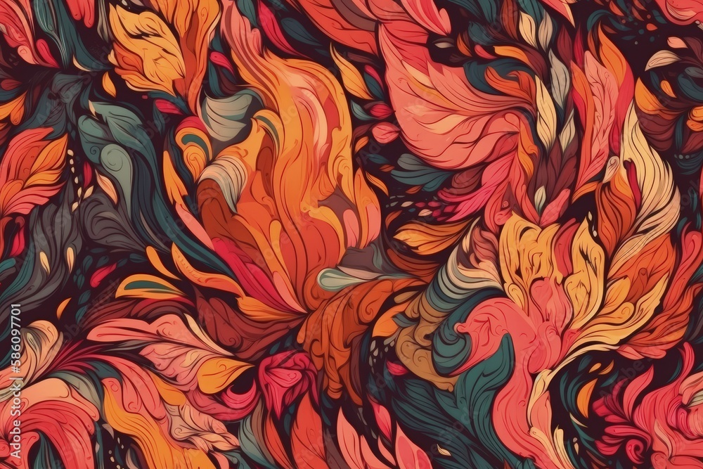 Aufkleber vibrant and multicolored abstract pattern created with generative ai technology