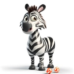 Fototapeta na wymiar cute zebra in Disney as corporate 3d. made with Generative AI