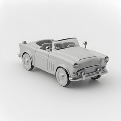 Plakat photography a classic car toy on white background.made with Generative AI