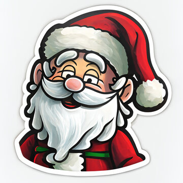 Santa Claus Sticker Art. Generative AI.
A digital painting of a cartoon Santa Claus Sticker.