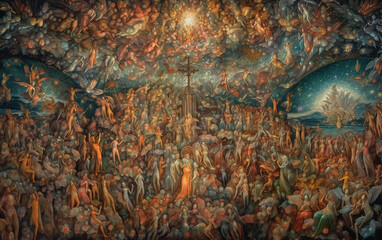 A mysterious depiction of heaven and the afterlife, Generative AI