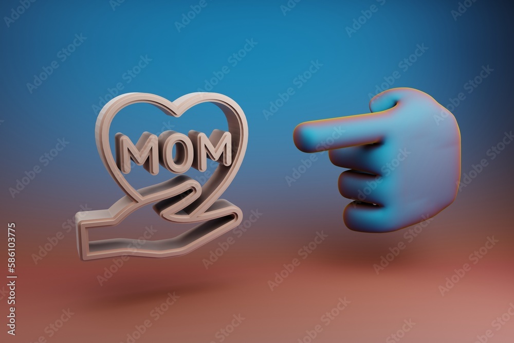Poster 3d rendering illustration. background pattern for design. mothers day.