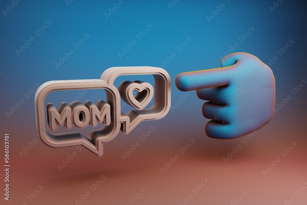 Poster 3d rendering illustration. background pattern for design. mothers day.