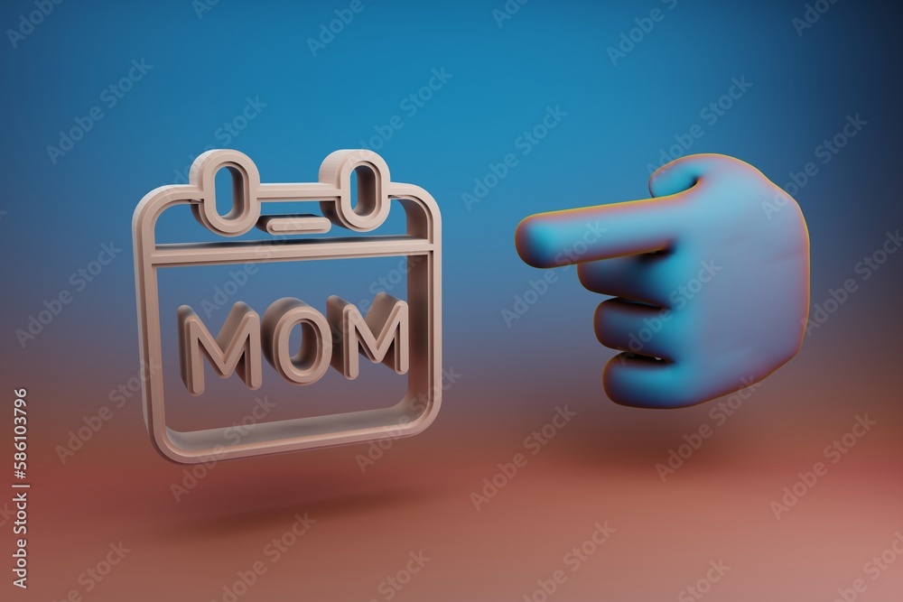Poster  3d rendering illustration. Background pattern for design. Mothers Day.