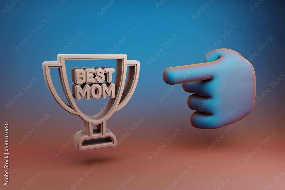 Poster  3d rendering illustration. Background pattern for design. Mothers Day.