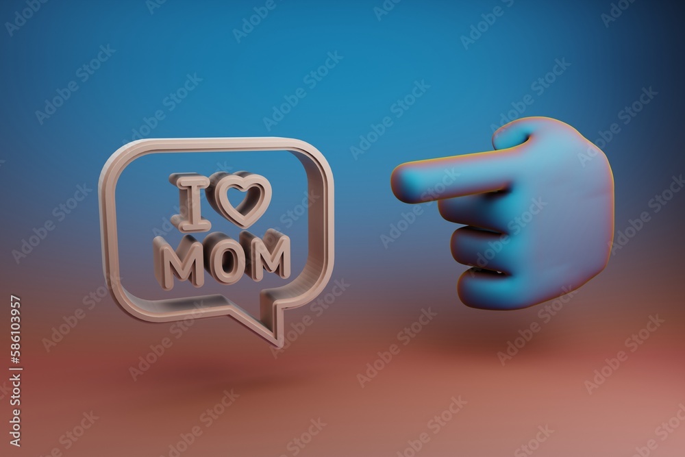 Poster  3d rendering illustration. Background pattern for design. Mothers Day.