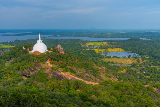 Aerial view of Mihintale buddhist site in Sri Lanka