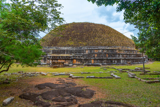 Kantaka Cetiya stupa at Mihintale buddhist site in Sri Lanka