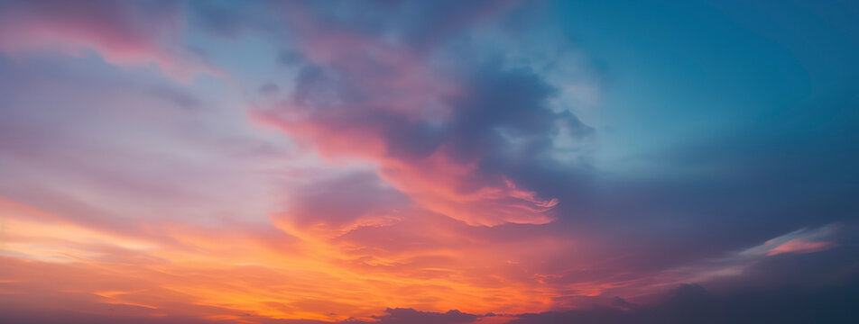 Clouds waltzing through the breathtaking hues of a sunset sky.Generative AI