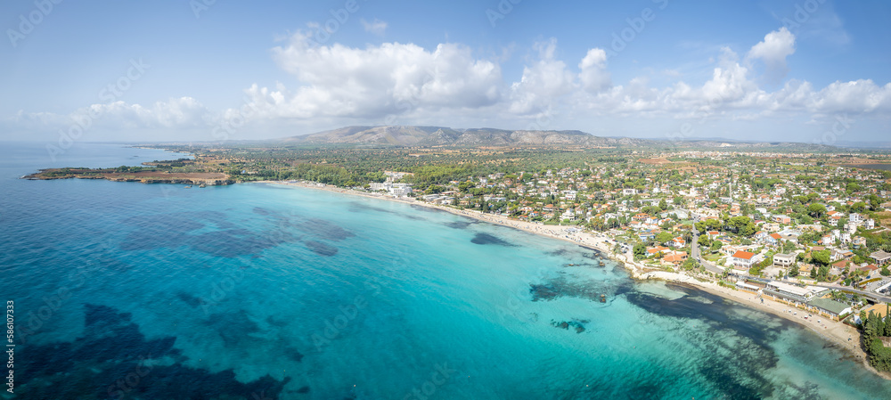 Wall mural Aerial view with Fontane Bianche beach, Sicily island, Italy